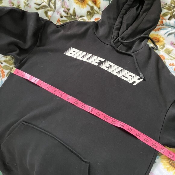 H&M Billie Eilish Hoodie Womens XS Oversized Baggy Divided Black Graphic Print - Picture 3 of 6